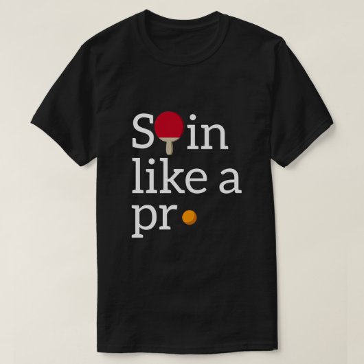 Tennis pingelt pingpongspin-ontwerp t-shirt (Design voorkant)