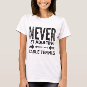 Tennis-pingpong zwarte Funny Gift toevoegen T-shirt