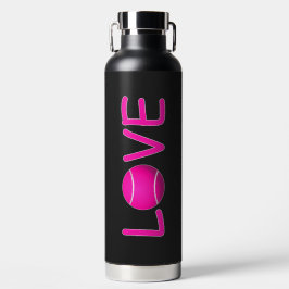Tennis Pink LOVE Black Waterfles