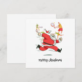 Tennis Player achter Kerstmis Feestdagenkaart (Voorkant / Achterkant)