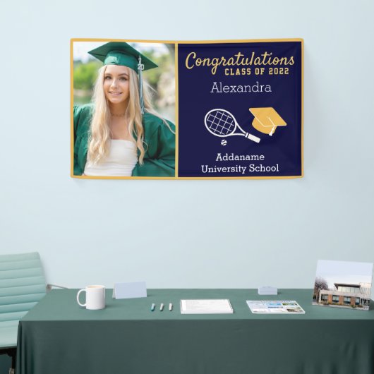 Tennis Player afstuderen Afstuderen Spandoek (Beurs)