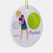 Tennis Player Blonde Keepomwille Ornament (Rechts)