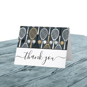 Tennis Player Coach Gratitude Elegant Calligrafie Bedankkaart