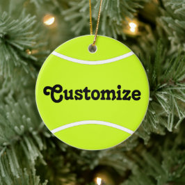 Tennis Player Custom Name/Text Kerstversier Keramisch Ornament