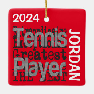 Tennis Player Extraordinaire CUSTOM Keramisch Ornament