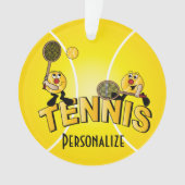 Tennis Player Fun Cartoon Ornament (voorkant)