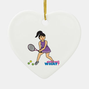 Tennis Player Girl - Middelgroot Keramisch Ornament