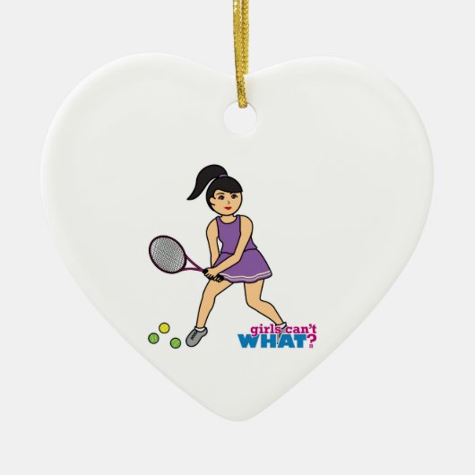 Tennis Player Girl - Middelgroot Keramisch Ornament (Voorkant)