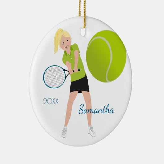 Tennis Player Light Blonde Keepomwille Ornament (Rechts)