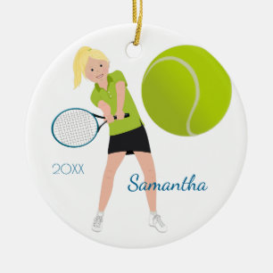 Tennis Player Light Blonde Keepomwille Ornament