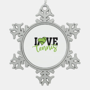 Tennis Player   Love Tennis Tin Sneeuwvlok Ornament