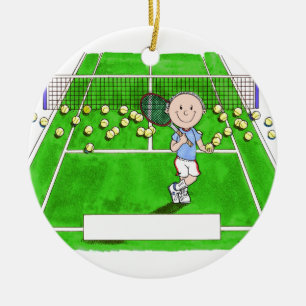 Tennis Player, mannelijk - persoonlijke Cartoon Keramisch Ornament