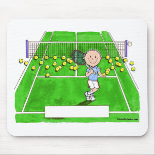 Tennis Player, mannelijk - persoonlijke Cartoon Muismat