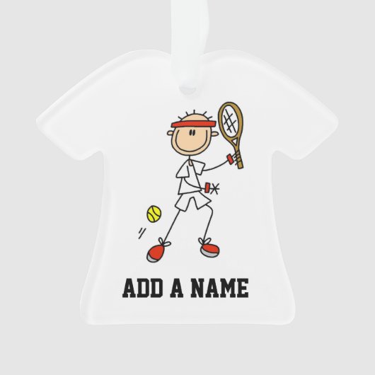 Tennis Player mannenkruis Ornament (voorkant)