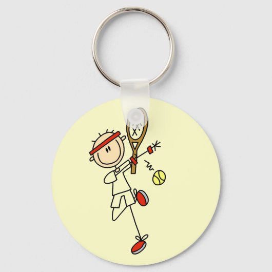 Tennis Player met Racquet Sleutelhanger (Voorkant)