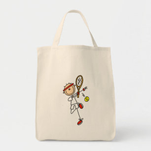 Tennis Player met Racquet Tshirts en cadeaus Tote Bag