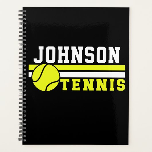 Tennis Player NAME Ball Game Court Aangepast Planner (Voorkant)