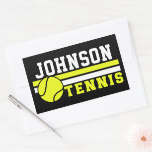 Tennis Player NAME Ball Game Court Aangepast Rechthoekige Sticker