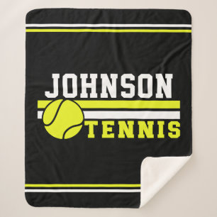 Tennis Player NAME Ball Game Court Aangepast Sherpa Deken