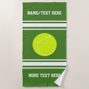 Tennis Player Name Team Club Naam Aangepaste kleur Strandlaken