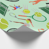 Tennis Player Patroon Cadeaupapier (Hoek)