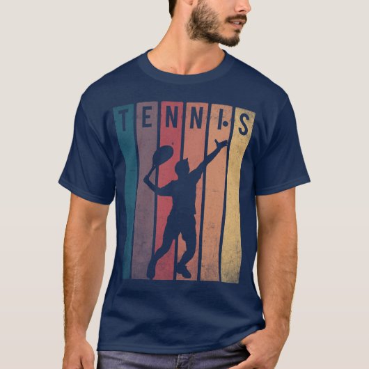 Tennis Player Retro Sunset T-shirt (Voorkant)