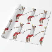 Tennis Player Serving Cadeaupapier (Uitgerold)