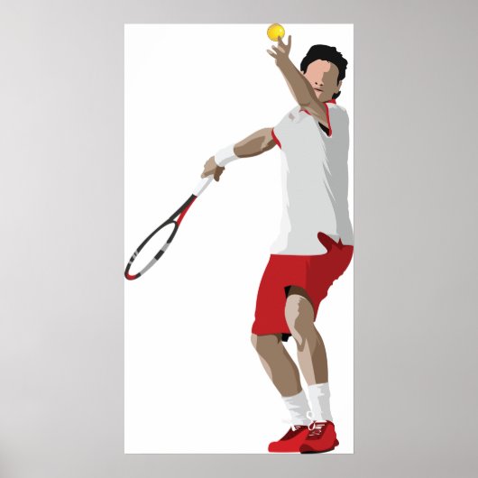Tennis Player Serving Poster (Voorkant)