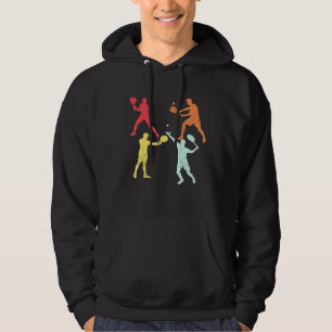 Tennis Player Silhouette Rackets Koelt Mannen Hoodie