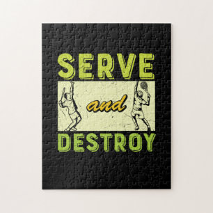 Tennis Player Tennisserve en -vernietiging Legpuzzel