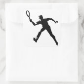 Tennis Player Vierkante Sticker (Tas)