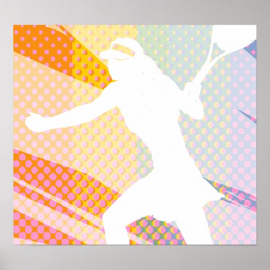 Tennis Poster met tennisbabe afbeelding (Voorkant)