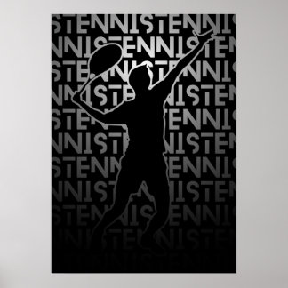 Tennis Poster | Metaalkleur | Tennis Gift