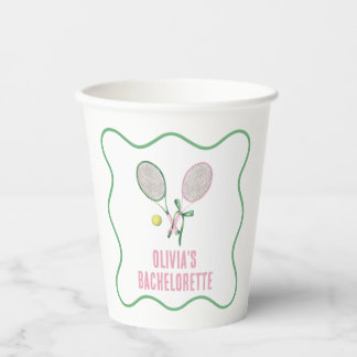 Tennis preppy bachelorette papieren bekers