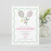 Tennis preppy plaid invitation d'anniversaire (Debout devant)