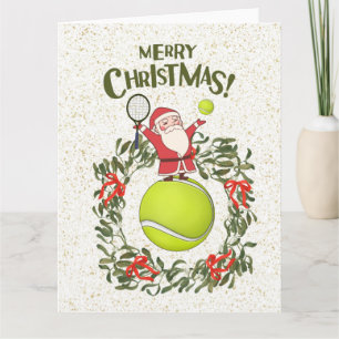 Tennis Prettig kerstfeest met de Kerstman Kaart