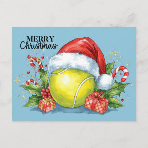 Tennis Prettig Kerstfeest tennisbal op het veld H Feestdagenkaart