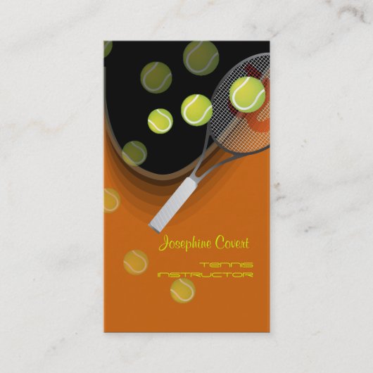 Tennis pro, tennisinstructeurs visitekaartjes (Voorkant)