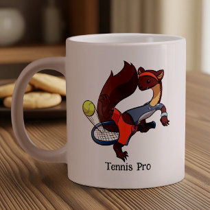 Tennis Pro Tweener Trick Shot Pine Marten Cartoon Extra Grote Beker