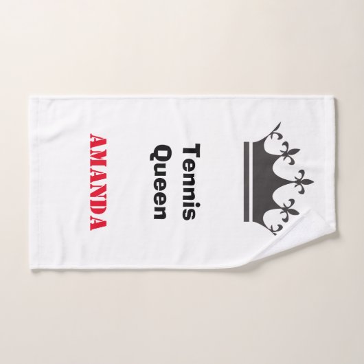 Tennis queen moderne personnalisation texte avec c (Serviette à main)