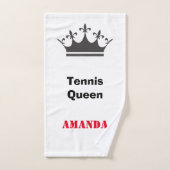Tennis queen moderne personnalisation texte avec c (Serviette à main)