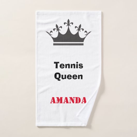 Tennis queen moderne personnalisation texte avec c (Serviette à main)