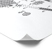 Tennis Racket 1925 Whitepaper over patentkunst Poster (Hoek)