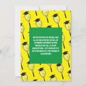 Tennis Racket Afstuderen Party Uitnodiging (Achterkant)