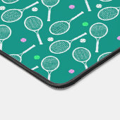 Tennis Racket & Bal Patroon Retro Smaragd Groen Bureaumat (Hoek)