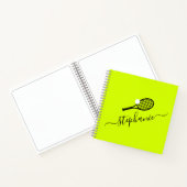 Tennis Racket & Ball Name Monogram op maat Notitieboek (Binnen)