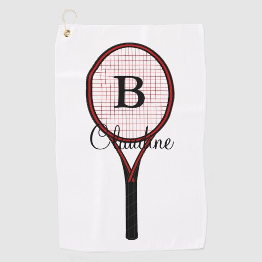 Tennis Racket Design Golf Serviette (Devant)
