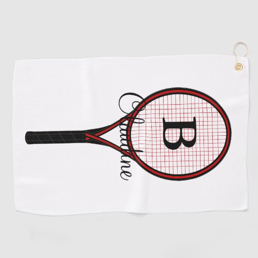 Tennis Racket Design Golf Towel Golfhanddoek (Horizontaal)