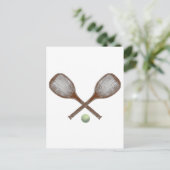 tennis racket en bal briefkaart (Staand voorkant)