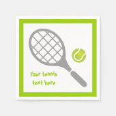Tennis racket en bal grijs, groen modern custom servetten (Voorkant)